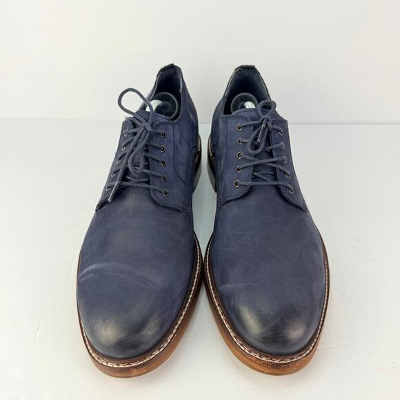 EUC Cole Haan Men\'s Frankland Grand Plain Toe Oxford Navy Nubuck Shoes Size 11.5 main image 7
